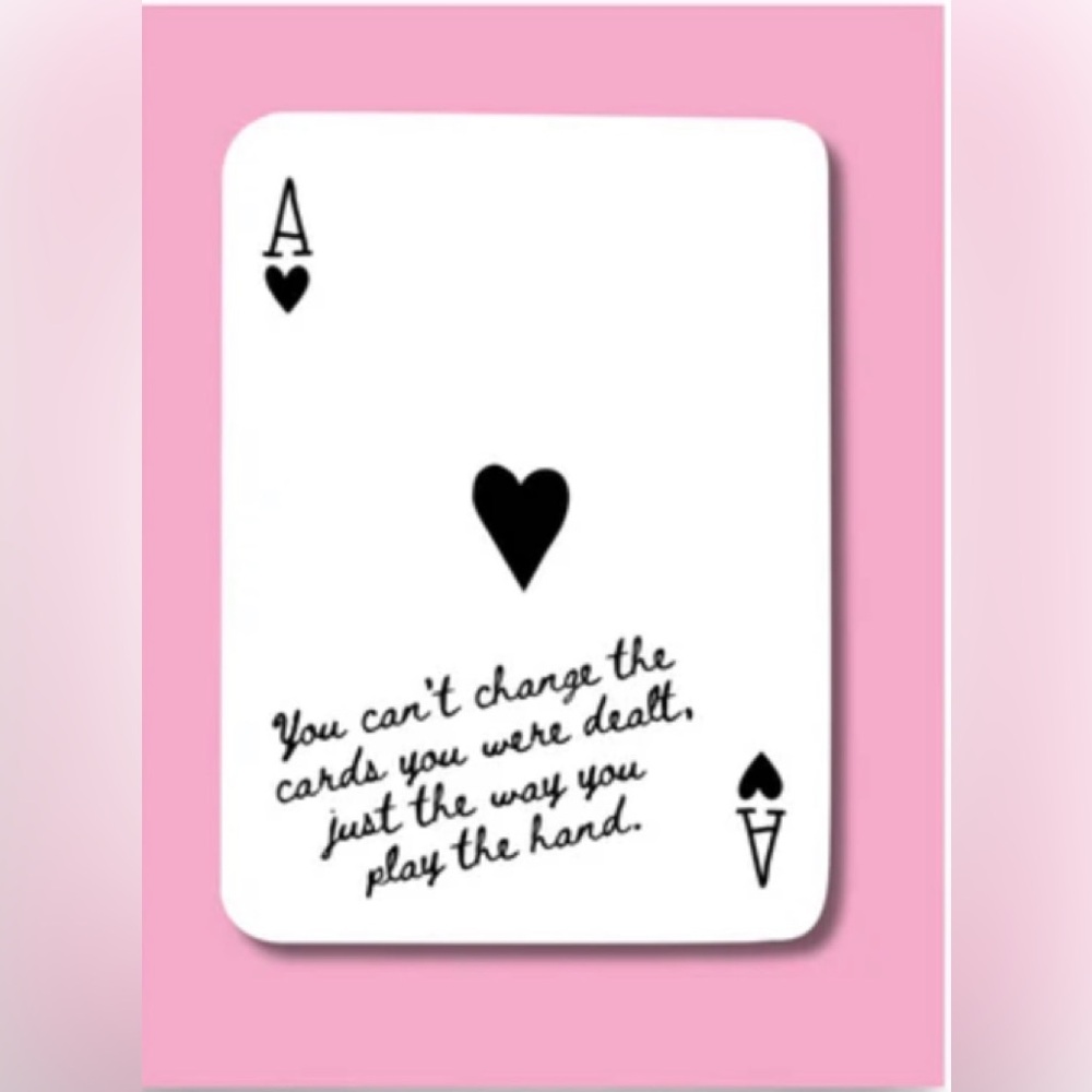 Classic Playing Card with Inspirational Quote - Black and White Poster